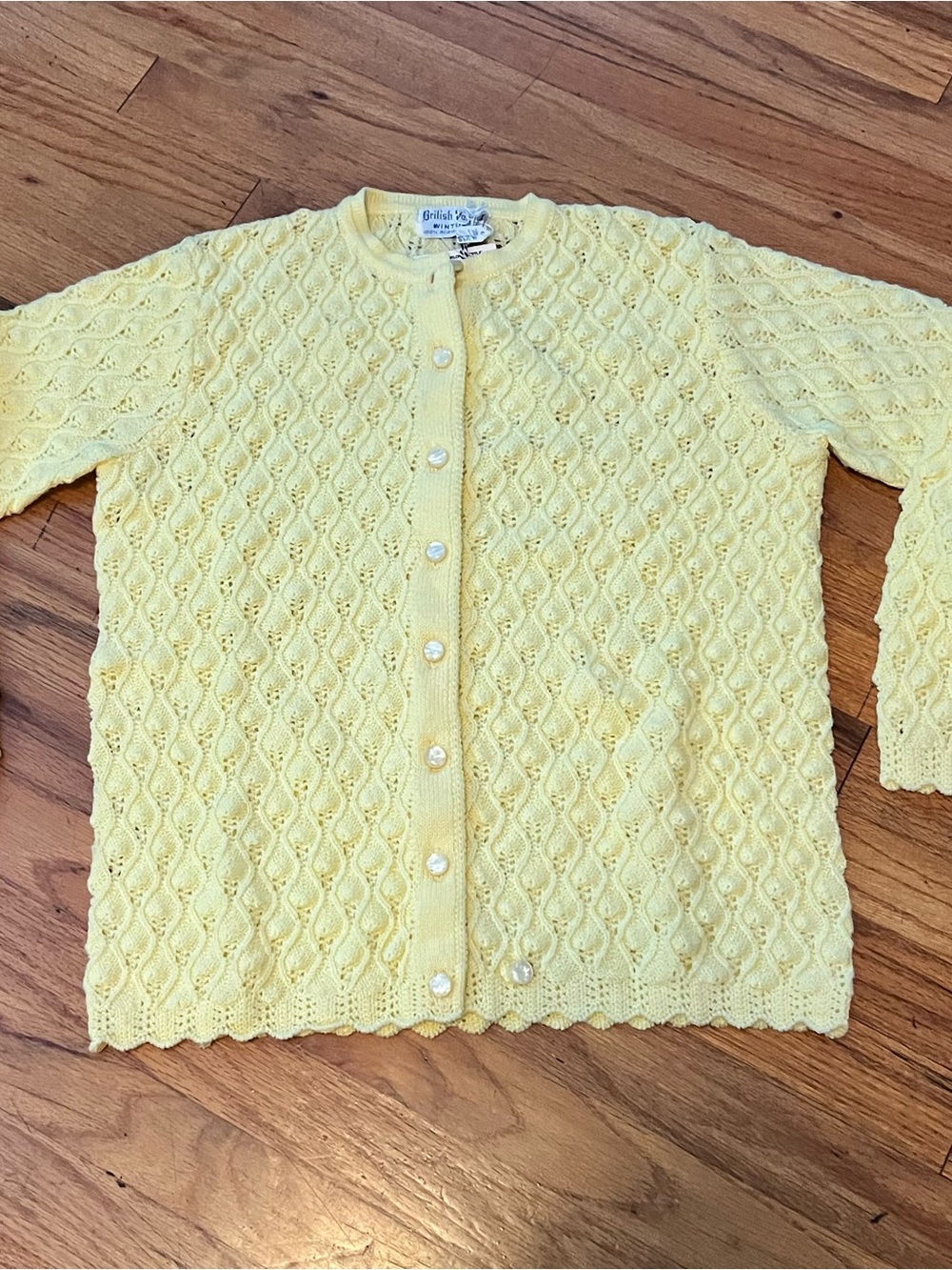 Vintage Pale Yellow Knit Cardigan